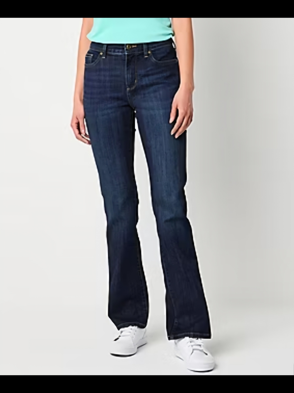 St. John's Bay Women's Dark Wash Blue Denim Bootcut Jeans Sz 18S